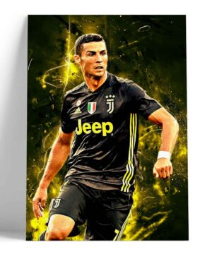Cuadro Cristiano Ronaldo Juventus de Turín Amarillo