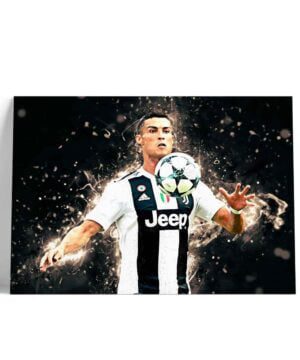 Cuadro Cristiano Ronaldo Juventus de Turín con Balón de frente