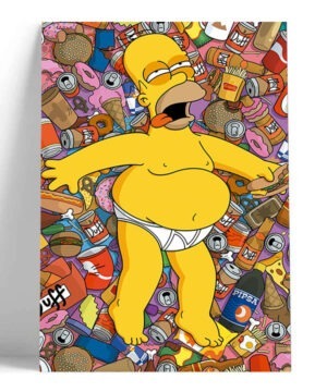 Cuadro Homero Simpson Loco Con Dulces
