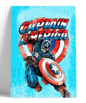 Cuadro Poster Capitán América Fondo Azul