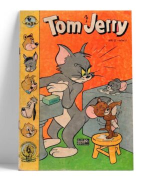 Cuadro Vintage Tom y Jerry Duchándose