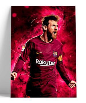 Cuadro de Lionel Messi Barcelona Vino tinto Celebrando