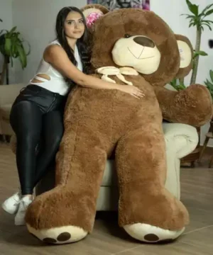 Oso Cariñoso Mega Gigante Cafe Moño Claro