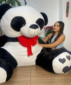 Oso Panda Mega Gigante Moño Rojo