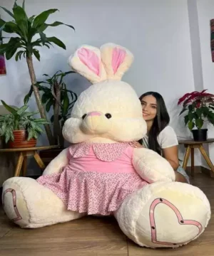 Peluche Coneja Grande Vestido Rosa Cariñosa