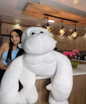 Peluche Gorila Blanco Sentado