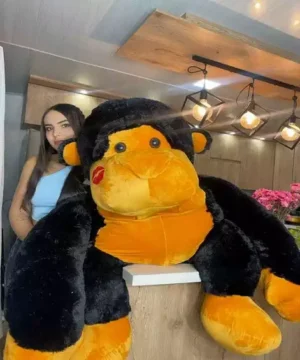 Peluche Gorila Negro Miel Sentado