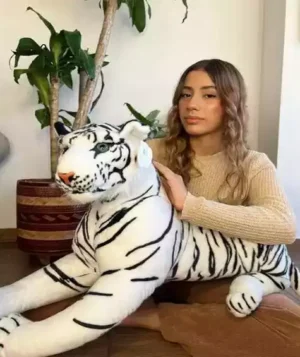 Peluche de Tigre de Bengala Blanco Tamaño Grande