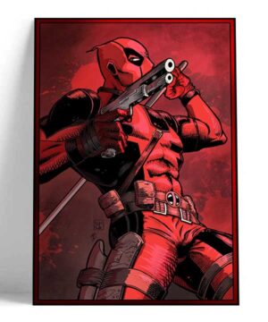 Cuadro Deadpool Animado Comic Fondo Rojo