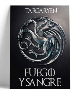 Cuadro de Juego de Tronos Logo Targaryen Fuego y Sandre