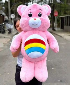 Peluche Osita  Cariñosa Color Rosado Arcoiris Grande
