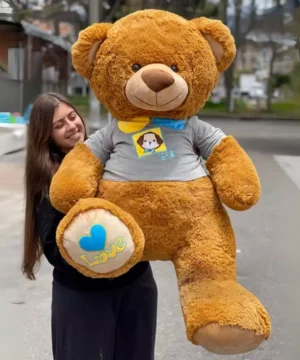 Peluche Oso Café Comisa Gris Tamaño Grande.