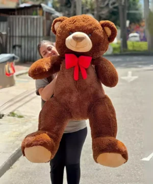 Peluche Oso Café Con Corbatin Rojo Tamaño Gigante