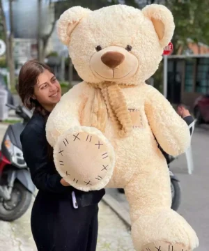 Peluche Oso Claro Bufanda Café Tamaño Grande